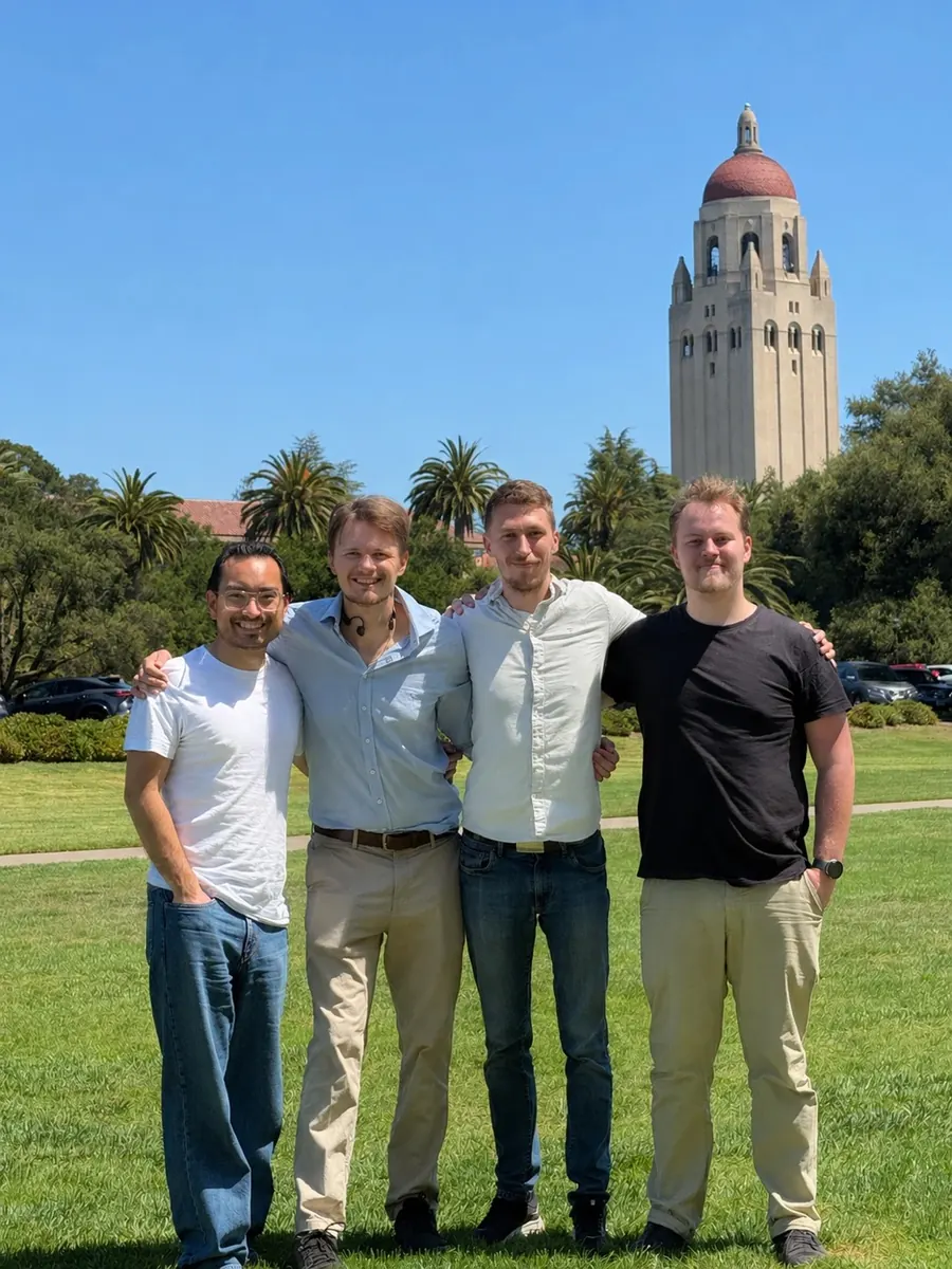 Fredric Lundberg with the team at Stanford University